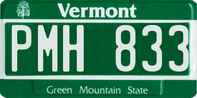 VT license plate PMH833
