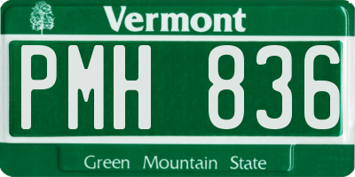 VT license plate PMH836
