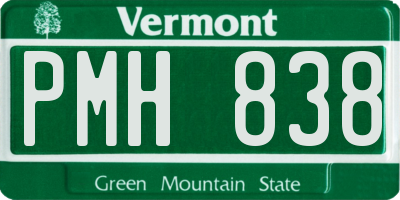 VT license plate PMH838
