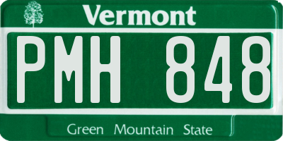 VT license plate PMH848