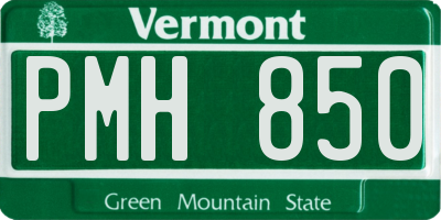 VT license plate PMH850