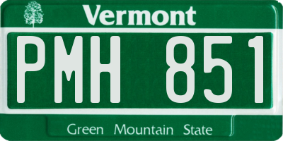 VT license plate PMH851