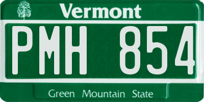 VT license plate PMH854