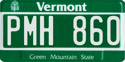 VT license plate PMH860