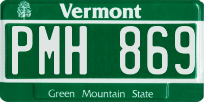 VT license plate PMH869