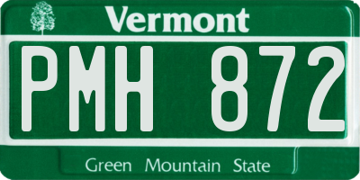 VT license plate PMH872