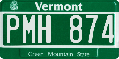 VT license plate PMH874