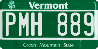 VT license plate PMH889