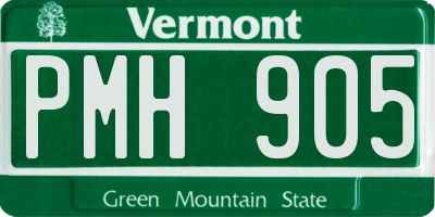 VT license plate PMH905