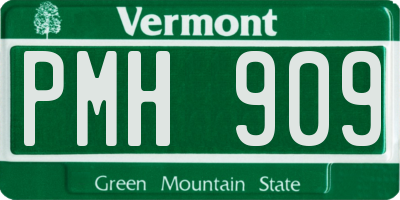 VT license plate PMH909