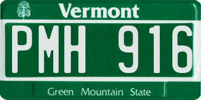 VT license plate PMH916