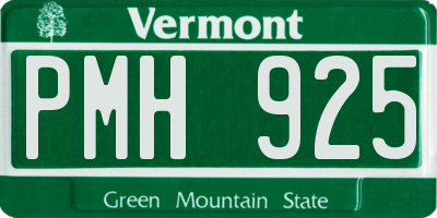 VT license plate PMH925
