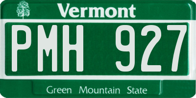 VT license plate PMH927