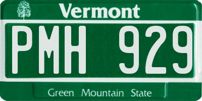 VT license plate PMH929
