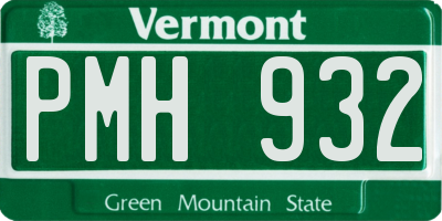 VT license plate PMH932