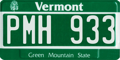 VT license plate PMH933