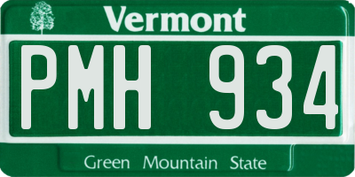 VT license plate PMH934