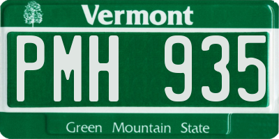 VT license plate PMH935
