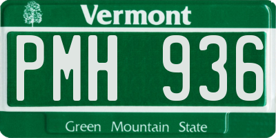 VT license plate PMH936