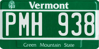 VT license plate PMH938