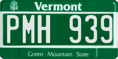 VT license plate PMH939