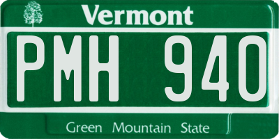 VT license plate PMH940