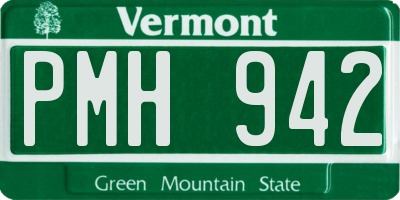 VT license plate PMH942