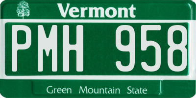 VT license plate PMH958