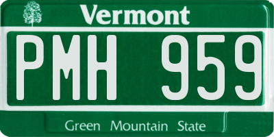 VT license plate PMH959