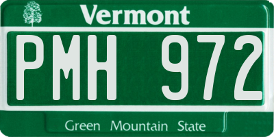 VT license plate PMH972