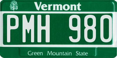 VT license plate PMH980