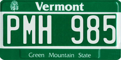 VT license plate PMH985