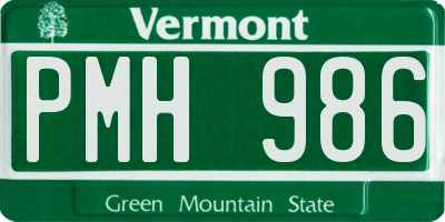 VT license plate PMH986