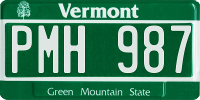 VT license plate PMH987
