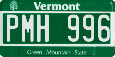 VT license plate PMH996