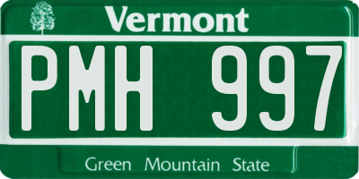 VT license plate PMH997