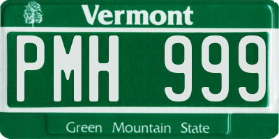 VT license plate PMH999