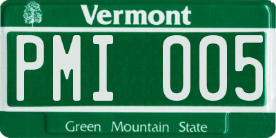 VT license plate PMI005