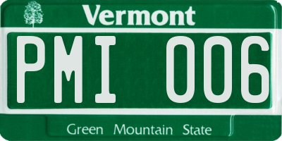 VT license plate PMI006