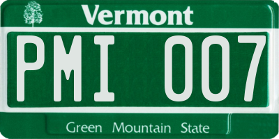VT license plate PMI007