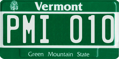 VT license plate PMI010