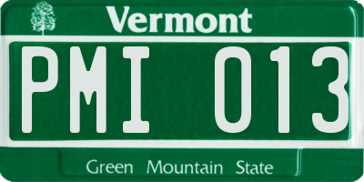 VT license plate PMI013