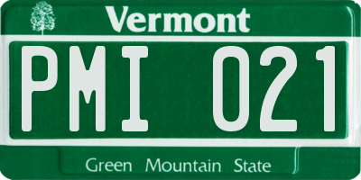 VT license plate PMI021