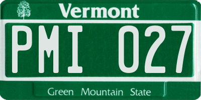 VT license plate PMI027