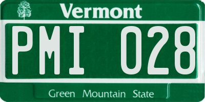 VT license plate PMI028
