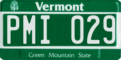 VT license plate PMI029