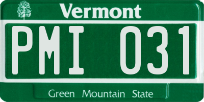 VT license plate PMI031