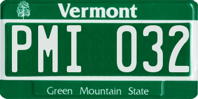 VT license plate PMI032