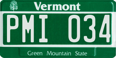 VT license plate PMI034