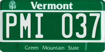 VT license plate PMI037